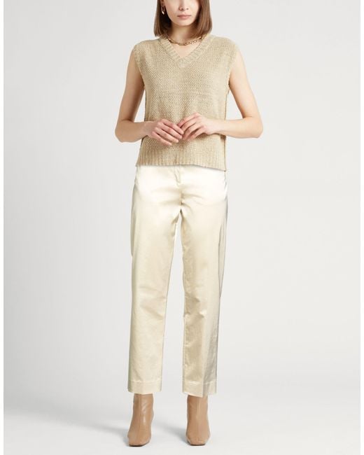 Totême Natural Ivory Pants Cotton, Viscose, Elastane