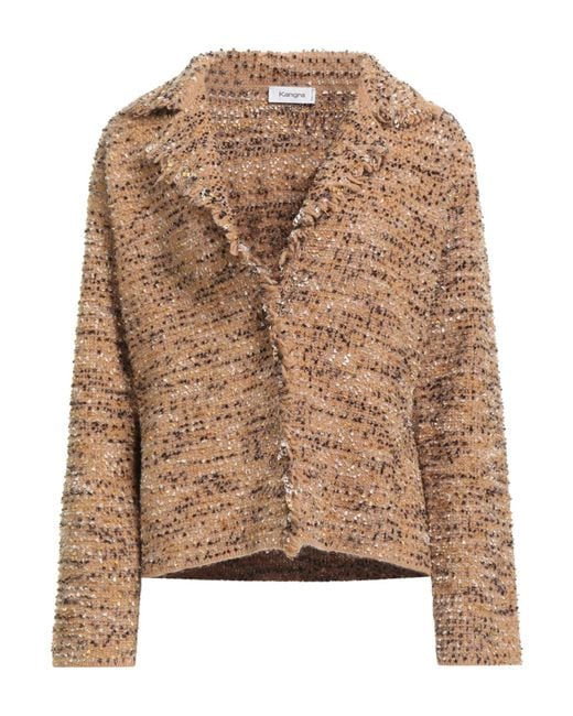 Kangra Brown Camel Jacket Wool, Polyamide, Polyester