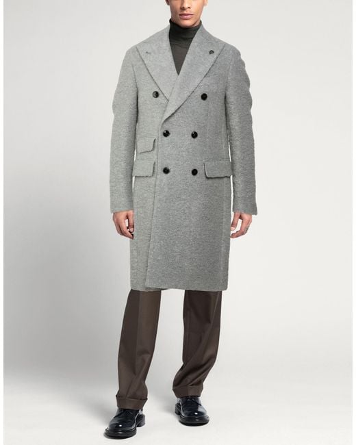 Gabriele Pasini Gray Coat Virgin Wool, Superkid Mohair, Nylon for men