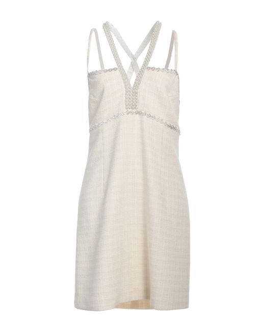 Sandro White Mini Dress Cotton, Viscose, Acrylic, Polyamide