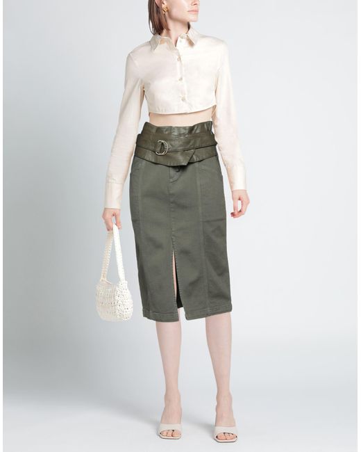 Pinko Green Midi Skirt