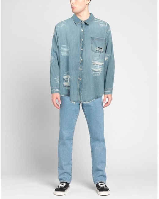 424 Blue Denim Shirt for men