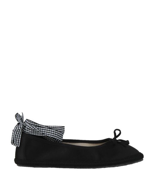 MyChalom Black Ballet Flats Textile Fibers