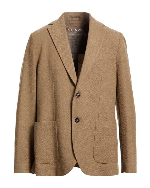 Circolo 1901 Brown Camel Blazer Virgin Wool, Elastane for men