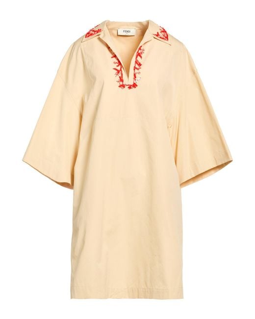 Fendi Natural Mini Dress Cotton