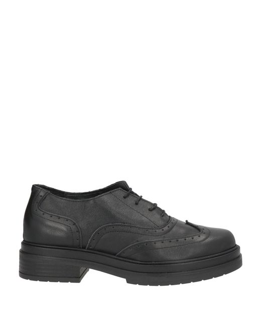 Divine Follie Black Lace-Up Shoes Leather