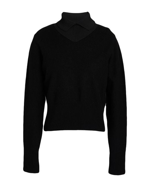 Jil Sander Black Turtleneck Wool, Viscose