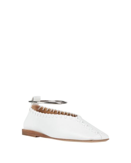 Jil Sander White Ballet Flats