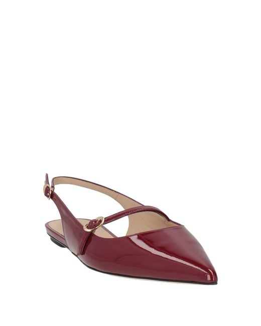 Stuart Weitzman Red Burgundy Ballet Flats Leather