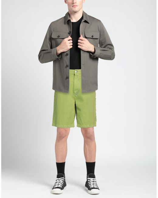 Gcds Green Denim Shorts for men