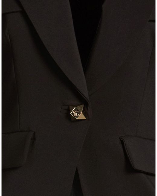 SIMONA CORSELLINI Black Blazer Polyester, Elastane