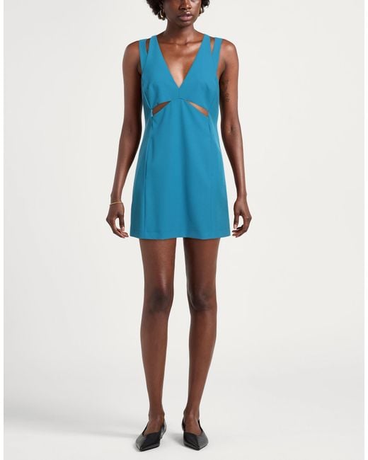 Pinko Blue Mini Dress Polyester, Viscose, Elastane