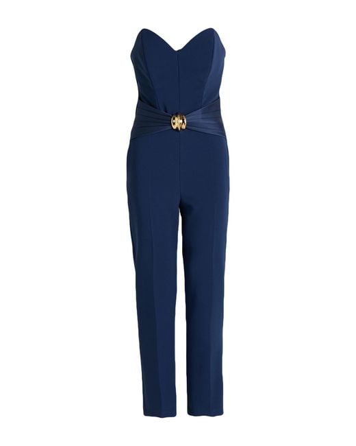 Elisabetta Franchi Blue Jumpsuit Polyester, Elastane