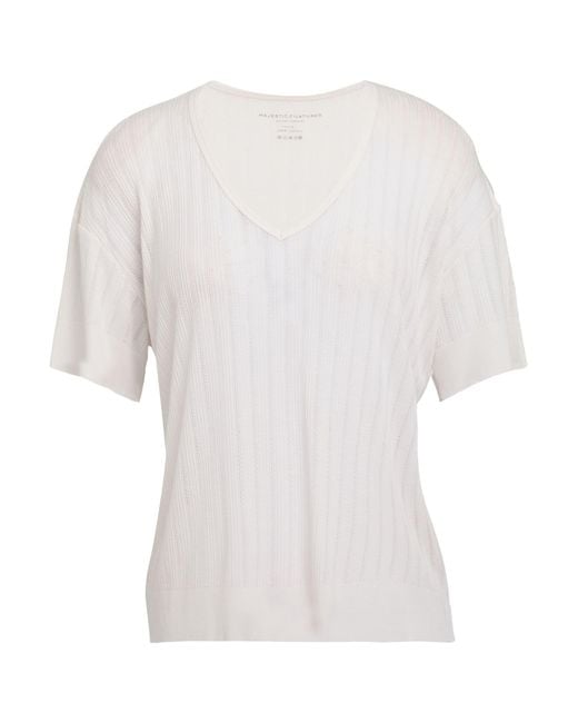 Majestic Filatures White T-Shirt Lyocell