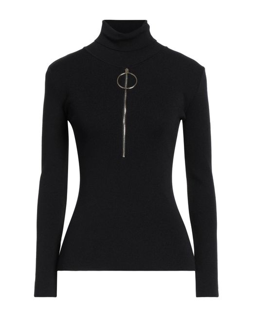 SIMONA CORSELLINI Black Turtleneck Polyamide, Elastane
