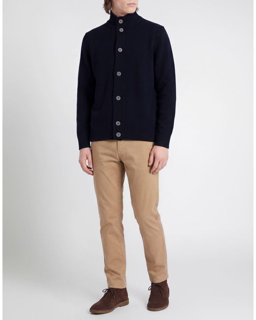 M.Q.J. Blue Cardigan Wool, Polyamide for men