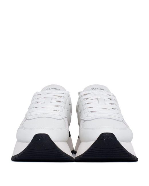 Sun 68 White Sneakers