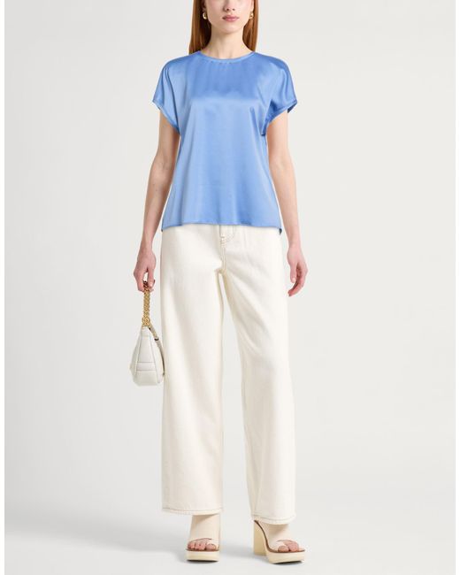 Diana Gallesi Blue Top Viscose, Elastane, Polyester