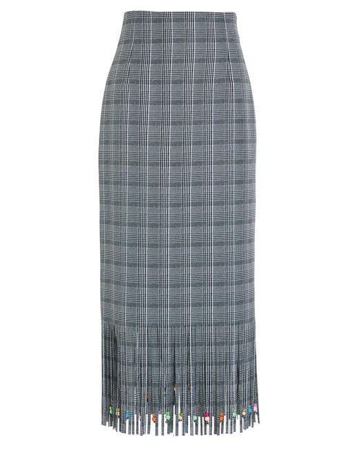 Stella Jean Gray Midi Skirt Polyester