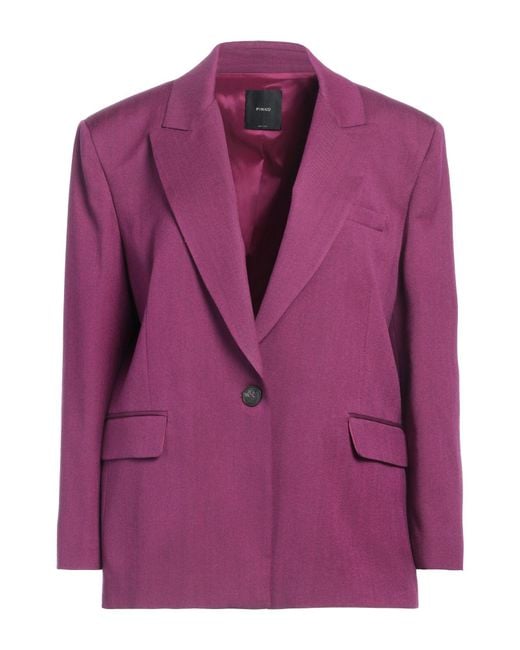 Pinko Purple Plum Blazer Wool, Polyester, Viscose, Elastane