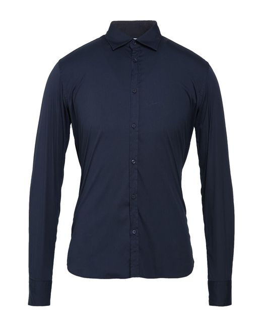 Aglini Blue Shirt Cotton, Polyamide, Elastane for men