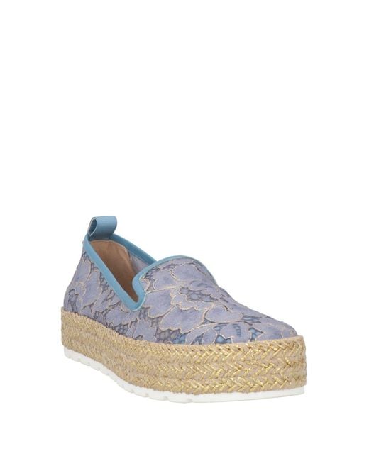 Baldinini Blue Espadrilles Textile Fibers, Leather