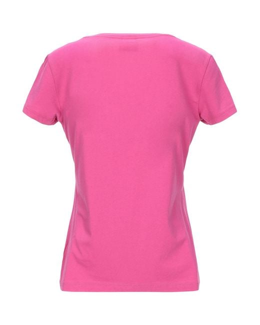 EA7 Cotton T-shirt in Fuchsia (Pink) - Lyst