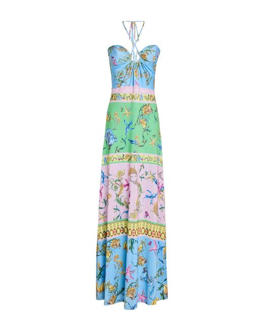 Gai Mattiolo Blue Maxi Dress Polyester, Lycra