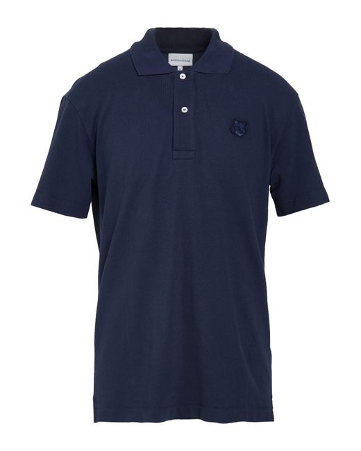Maison Kitsuné Blue Polo Shirt Cotton for men