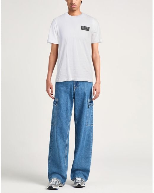 EA7 White T-Shirt Cotton for men