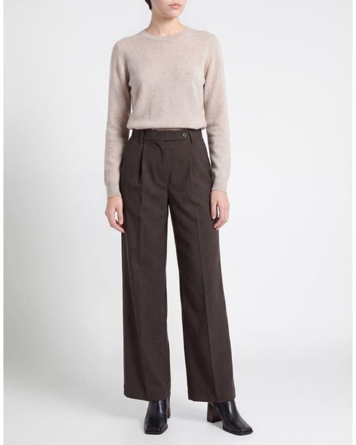 Department 5 Brown Pants Polyester, Virgin Wool, Elastane