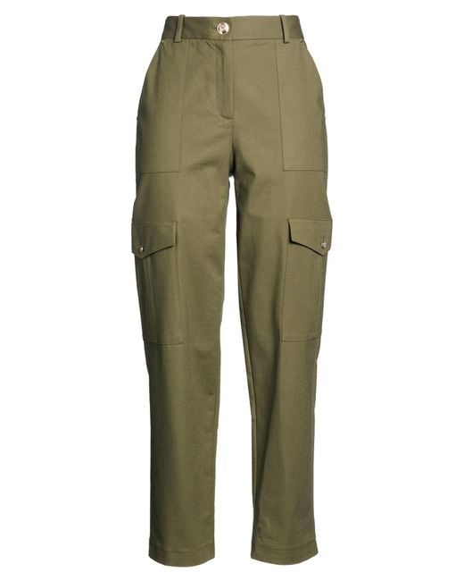 MARCIANO BY GUESS Green Military Pants Cotton, Elastane