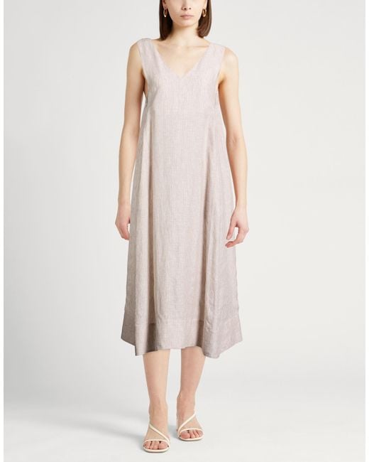 Peserico Multicolor Midi Dress Linen
