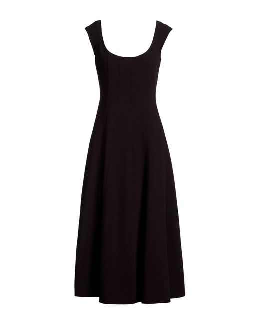 Staud Black Midi Dress Polyester, Viscose, Elastane