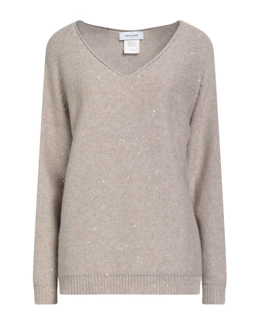 Gran Sasso Gray Sweater Wool, Cashmere, Metallic Fiber, Polyamide