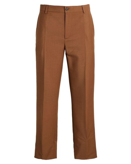 Versace Brown Pants Mohair Wool, Virgin Wool for men