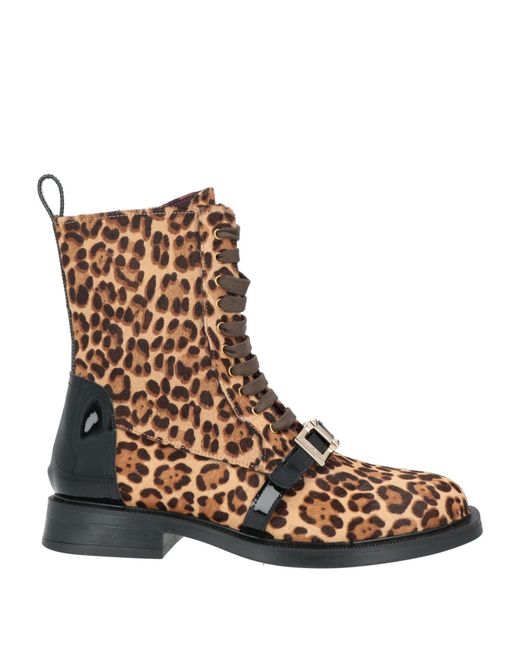 Lorenzo Mari Brown Sand Ankle Boots Leather
