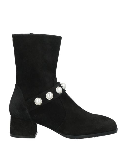 Stuart Weitzman Black Ankle Boots Leather