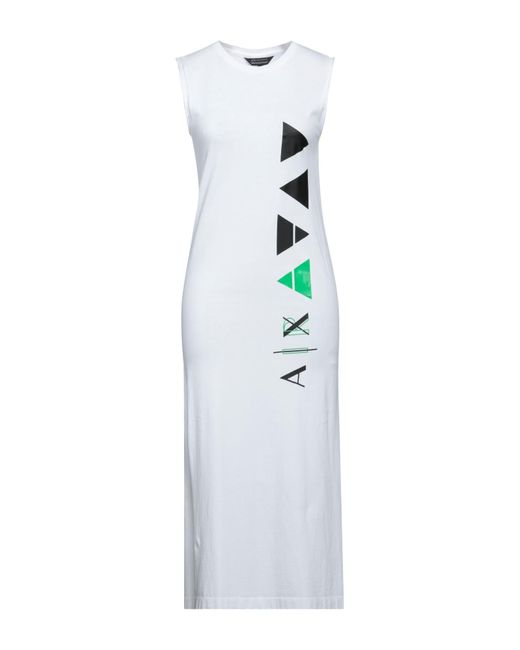 Armani Exchange White Midi Dress