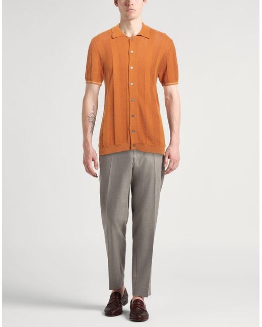 Daniele Fiesoli Orange Shirt Cotton for men