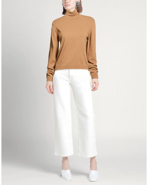 Another Label Natural Camel Turtleneck Wool, Viscose, Polyamide, Cashmere