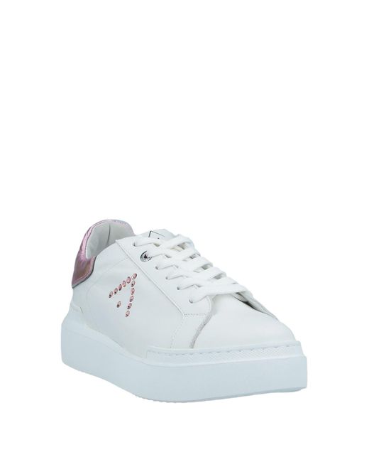 ED PARRISH White Sneakers Soft Leather, Textile Fibers