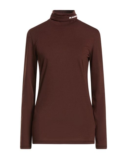 Jil Sander Brown T-Shirt Polyester, Virgin Wool