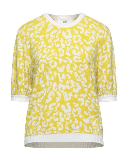 SOLOTRE Yellow Sweater Cotton, Polyamide