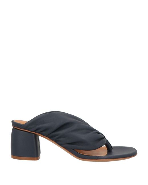 Forte_forte Blue Midnight Thong Sandal Leather
