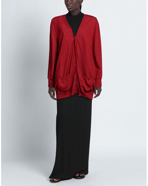 Boutique Moschino Red Cardigan Virgin Wool