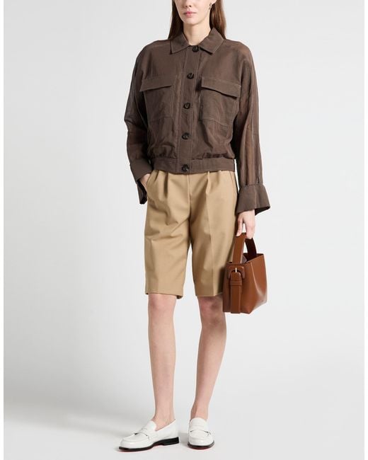 Brunello Cucinelli Brown Jacket Cotton, Brass