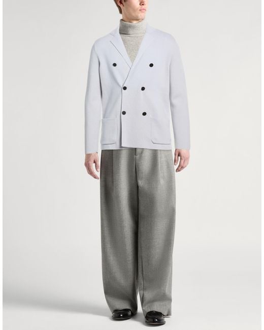 Drumohr Gray Modern Sky Blazer Merino Wool for men