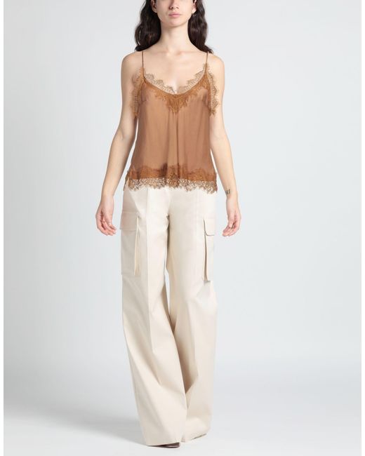 Soallure Brown Camel Top Viscose