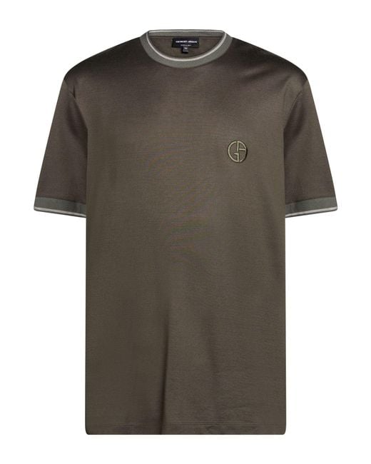 Giorgio Armani Green T-Shirt Cotton, Silk, Viscose, Polyester for men